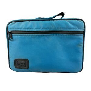 Vintage BMI Blue Zippered Soft 16 Cassette Tape Holder Case